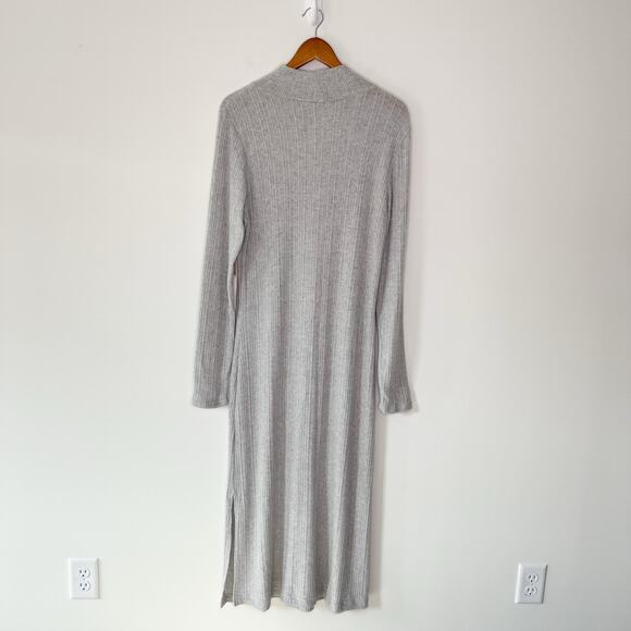 Anthropologie NWT Daily Practice Turtleneck Side-Slit Ribbed Sweater Dress Large - Picture 4 of 12